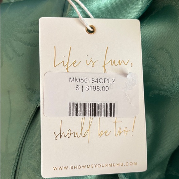 Show Me Your MUMU Piper Skort Dress | Green Palm Luxe Satin Small NWT NEW - Picture 10 of 10